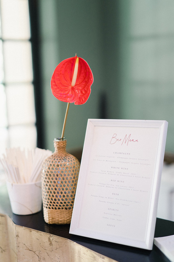 Bar menu