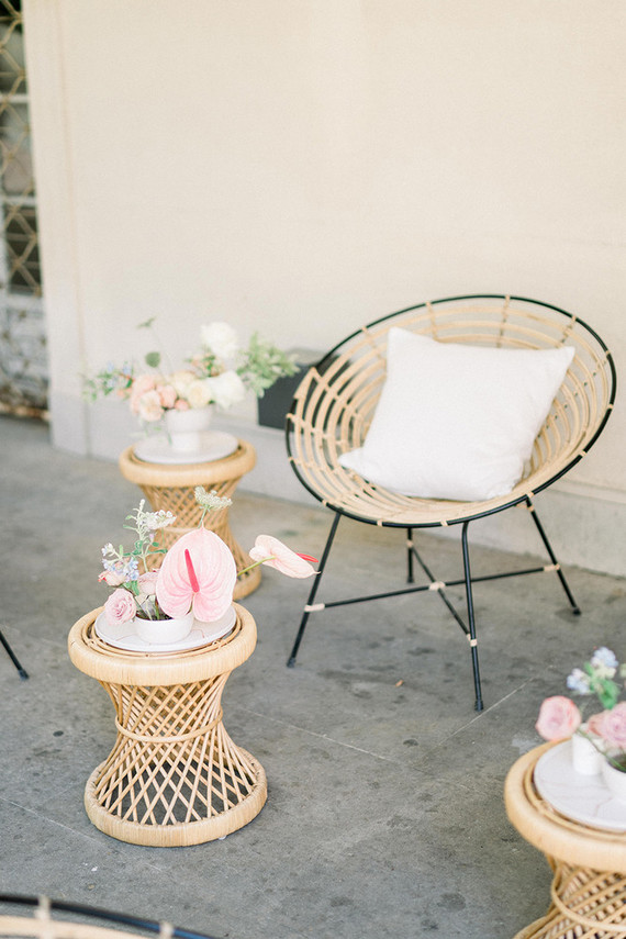Pink lounge area