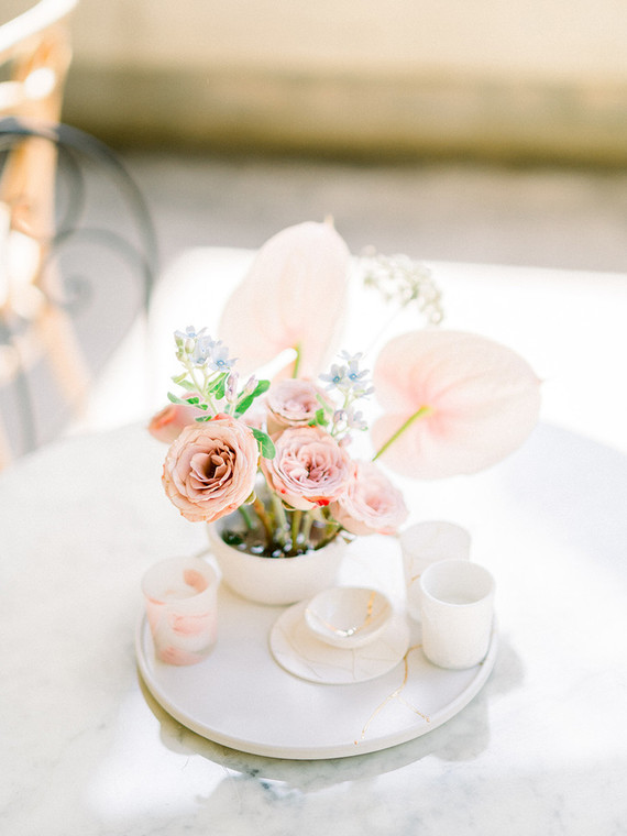 Modern blush centerpiece Inspiration