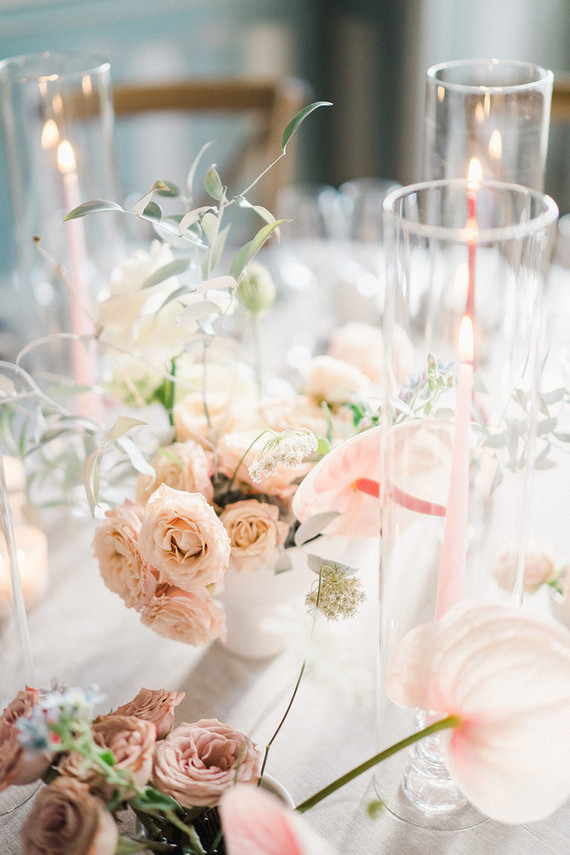 modern blush centerpiece