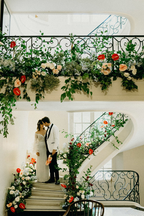 Floral staircase for wedding