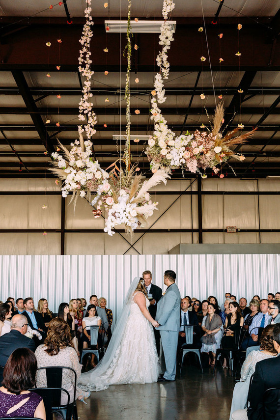 Ceremony hanging flowers