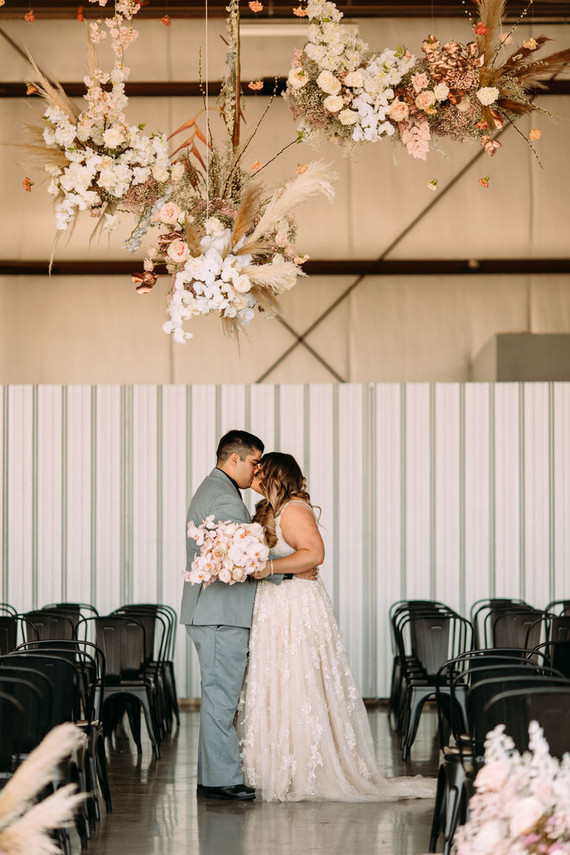 Airplane hangar wedding venue