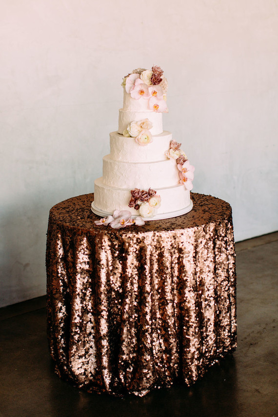 Blush floral wedding cake
