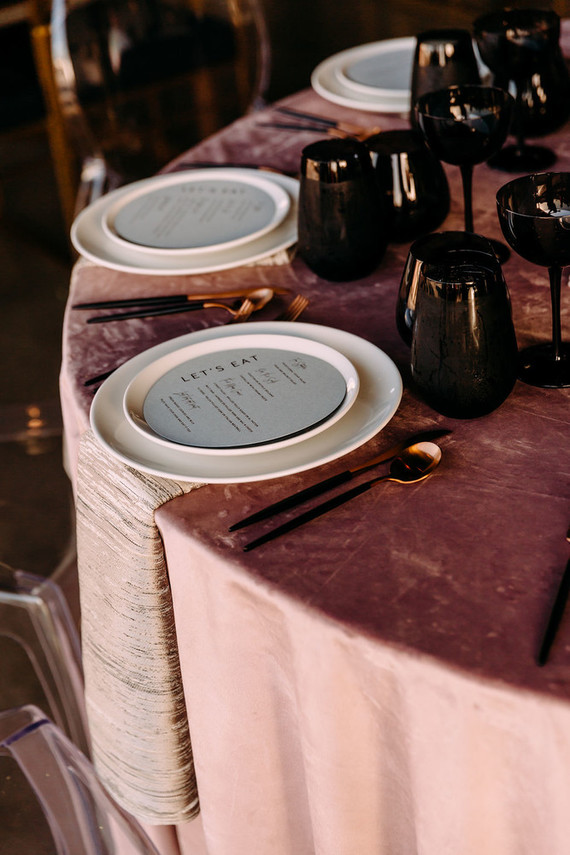 Blush and black wedding colors