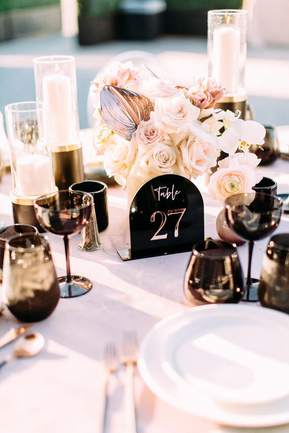 Blush and black wedding colors