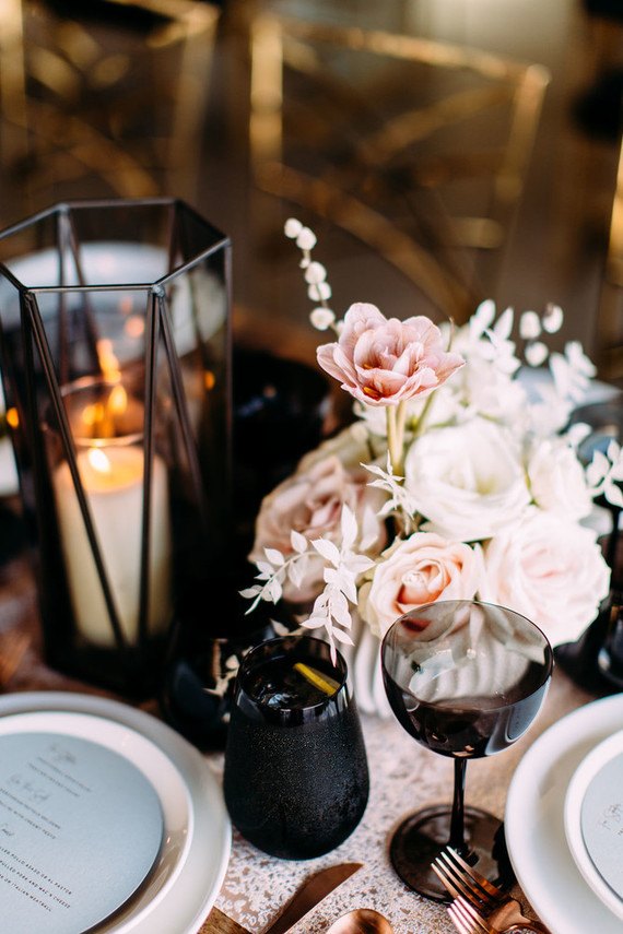 Blush and black wedding colors Inspiration