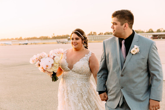 Airplane hangar wedding venue