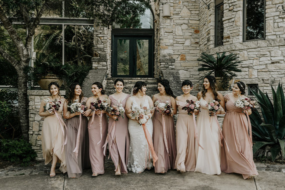 Neutral blush bridesmaid dresses