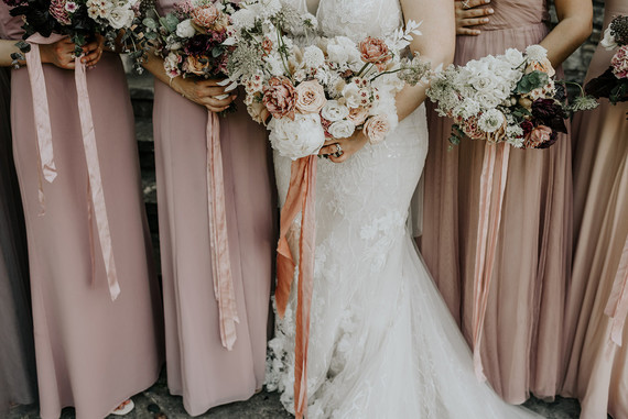Neutral blush bridesmaid dresses