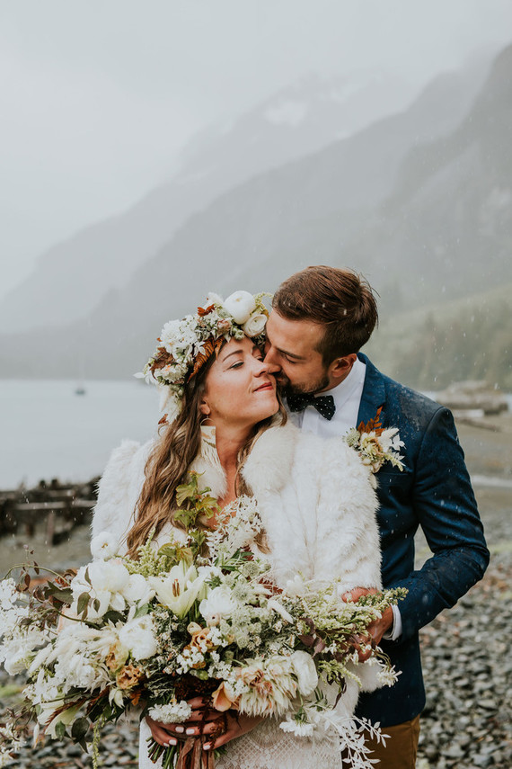 Rainy day Alaska wedding for The Bus & Us