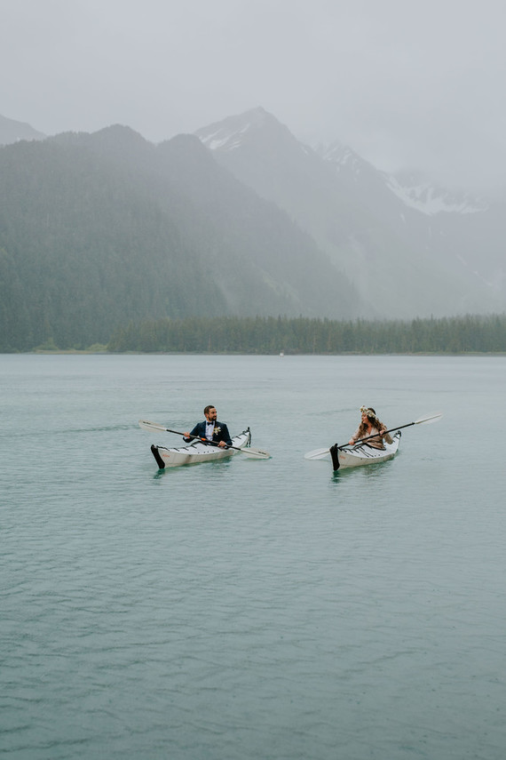 Kayak wedding portraits