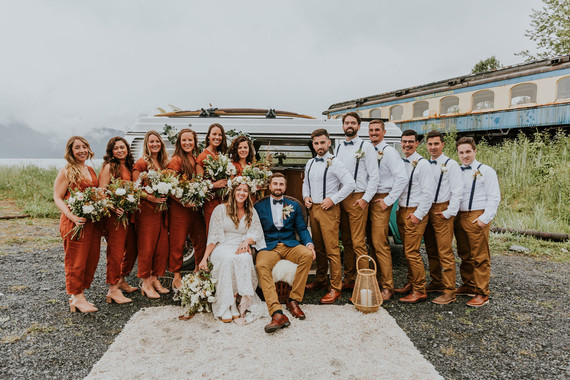 Bridesmaid linen jumpsuits