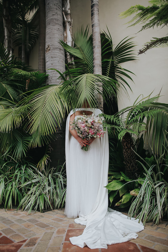 Cape wedding dress