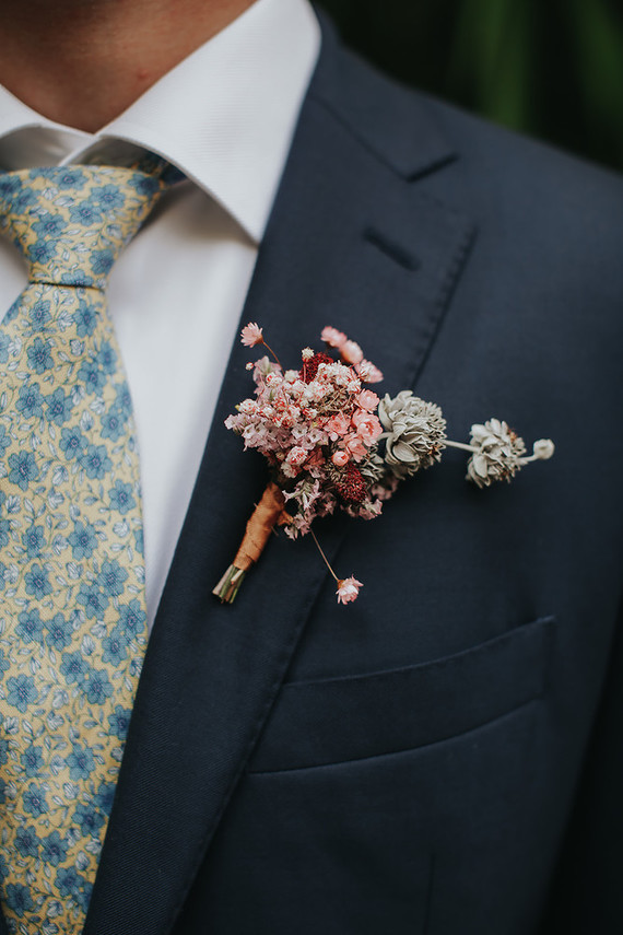 Babies breath boutonniere Inspiration