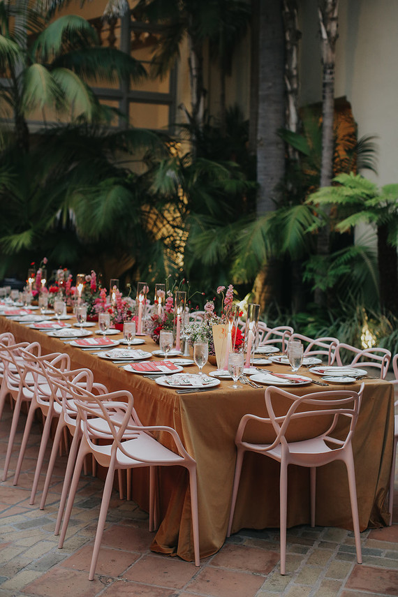 All pink wedding decor