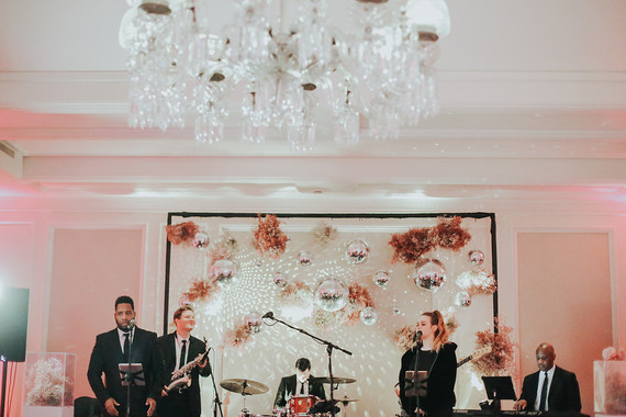Wedding band with disco balls