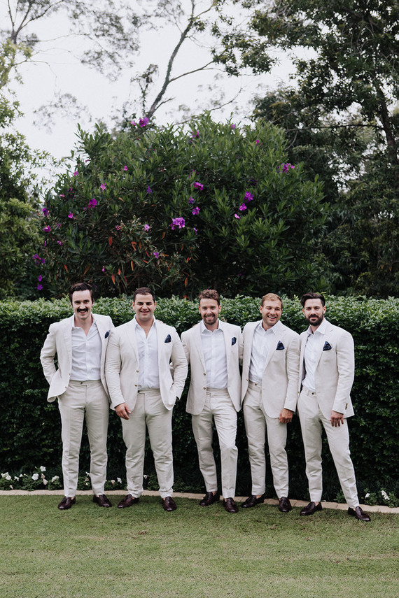 Neutral groom and groomsmen