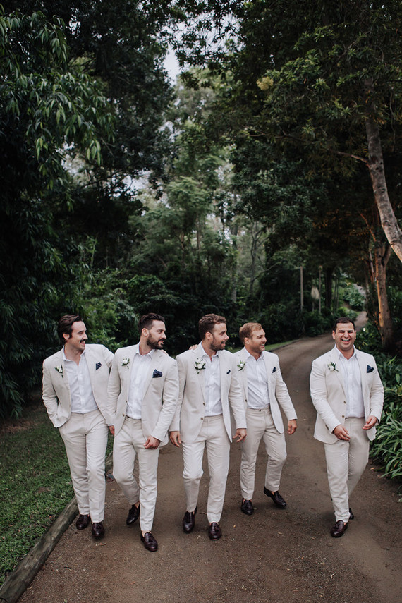 Neutral groom and groomsmen