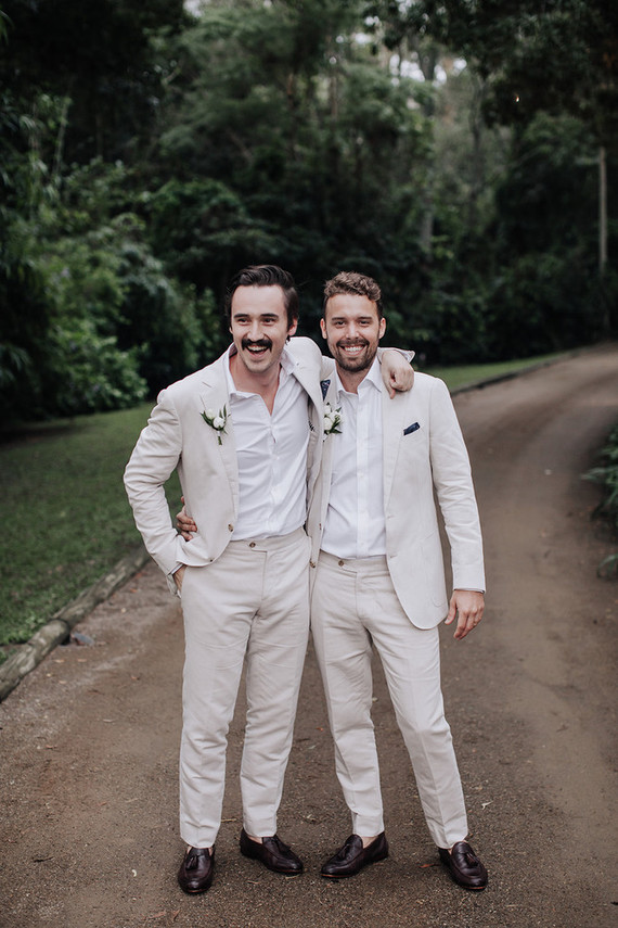 Neutral groom and groomsmen