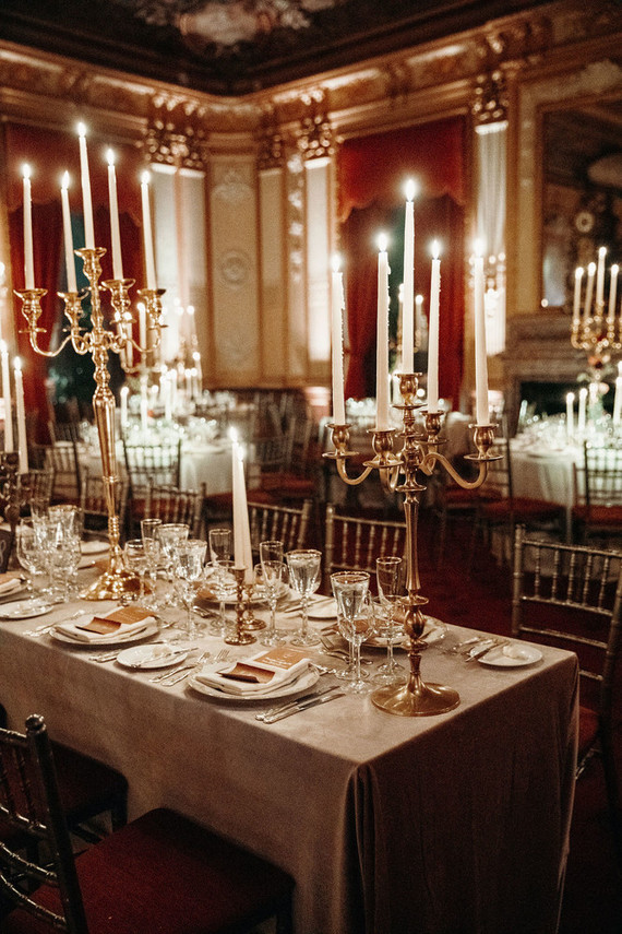 Candlelit wedding reception