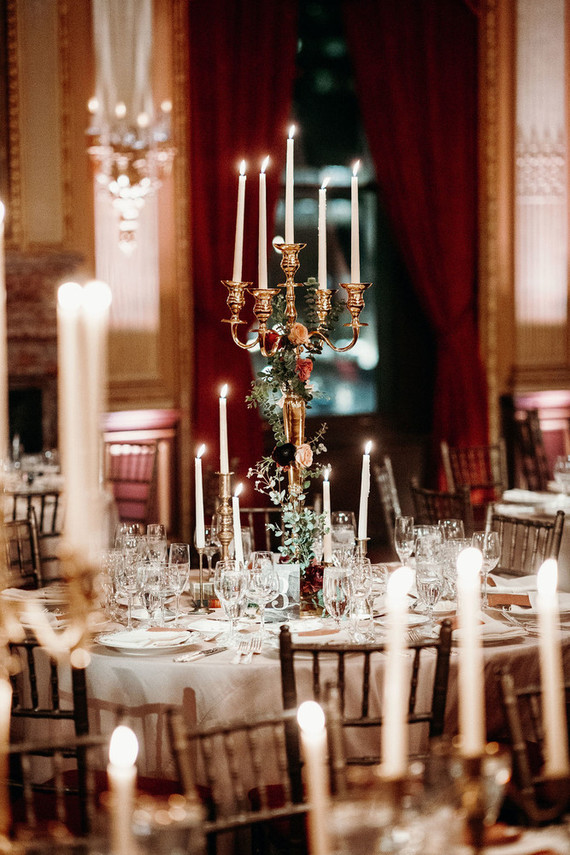 Candlelit wedding reception