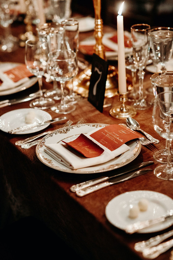 Candlelit wedding reception