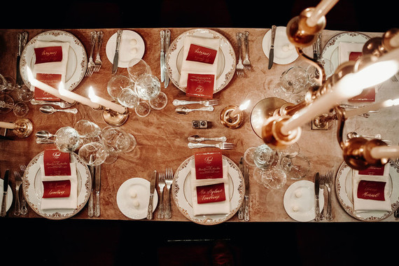 Candlelit wedding reception