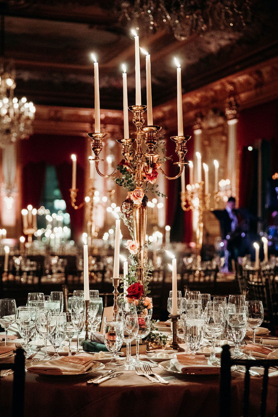 Candlelit wedding reception