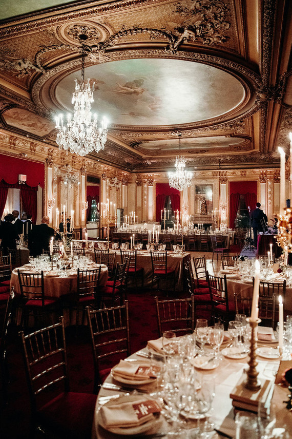 Candlelit wedding reception