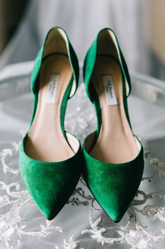 Emerald green wedding shoes