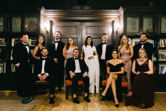 A wintery library wedding with the most magical reception / George Peabody Library