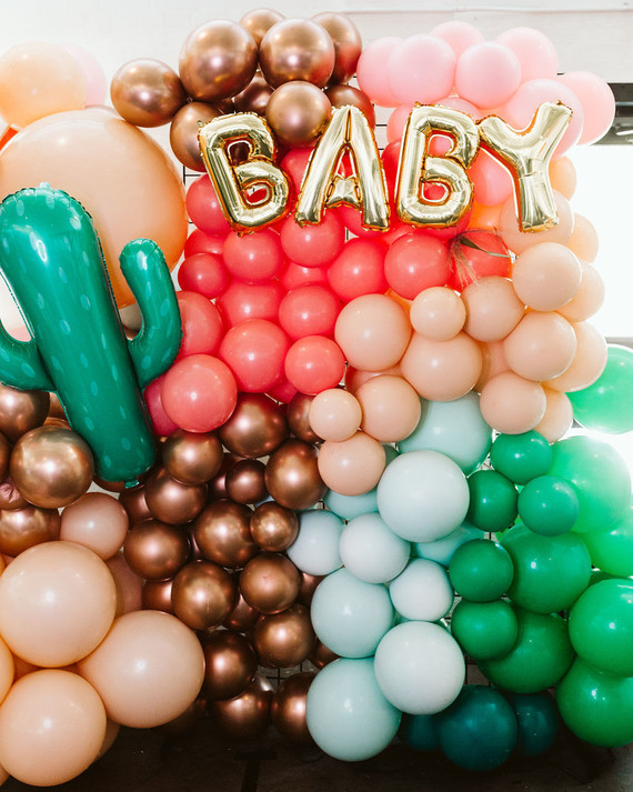 Baby shower balloon installation