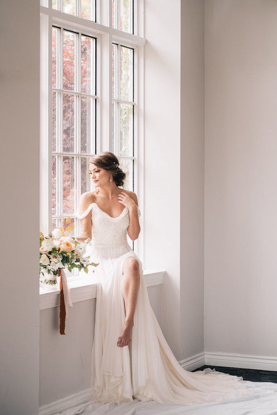 Off shoulder wedding dress