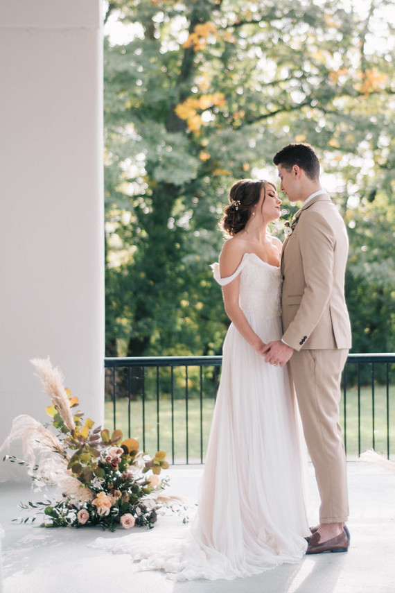 Off shoulder wedding dress