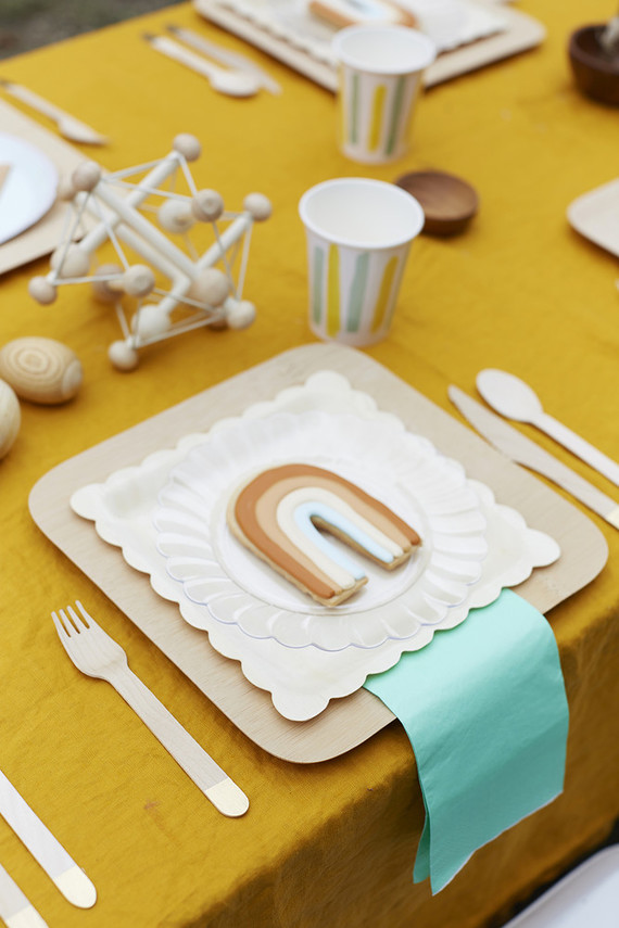 Rainbow themed place setting