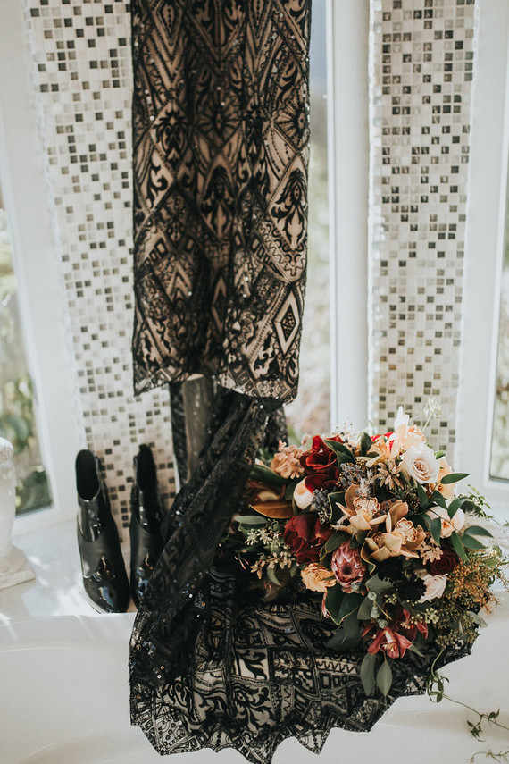 Black wedding dress for NYE wedding Inspiration