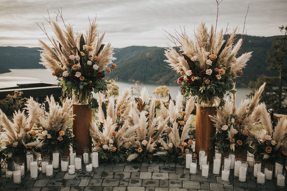 Pampas grass wedding ceremony