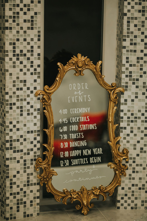 Gold mirror sign for wedding Inspiration