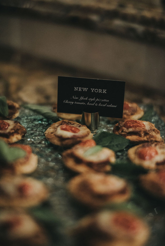 Black menu signs