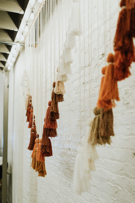 Yarn tassel backdrop