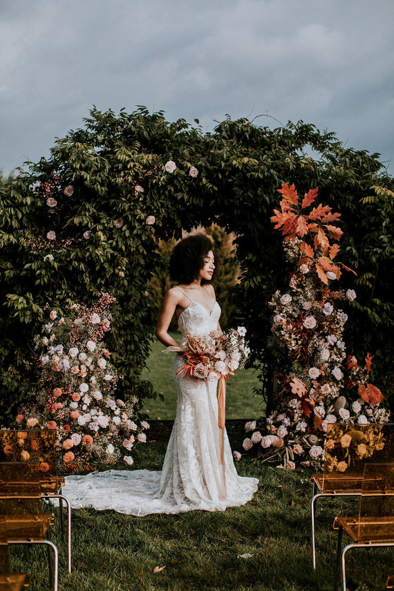 Fall floral ceremony arch