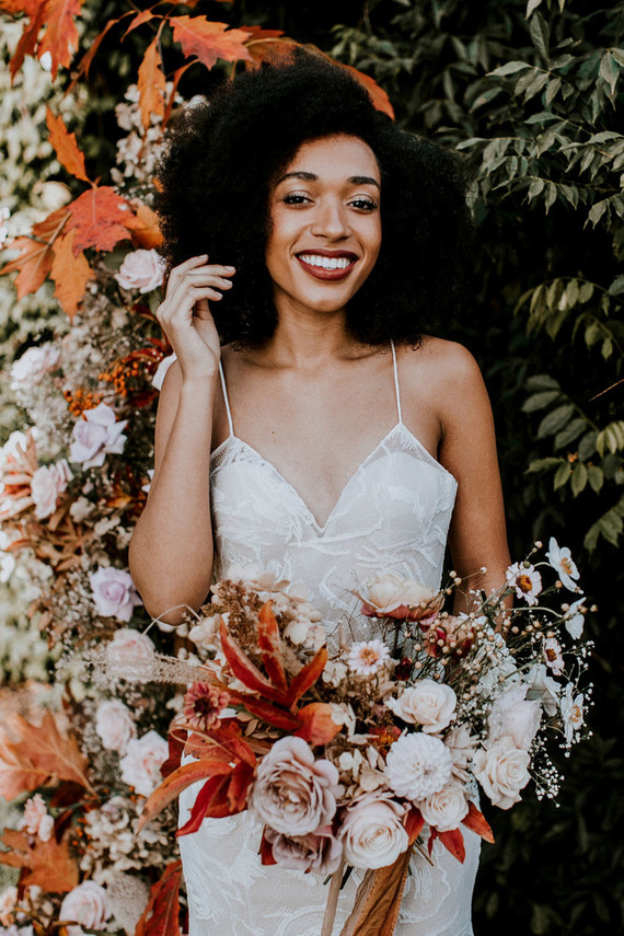 Fall foliage bridal bouquet