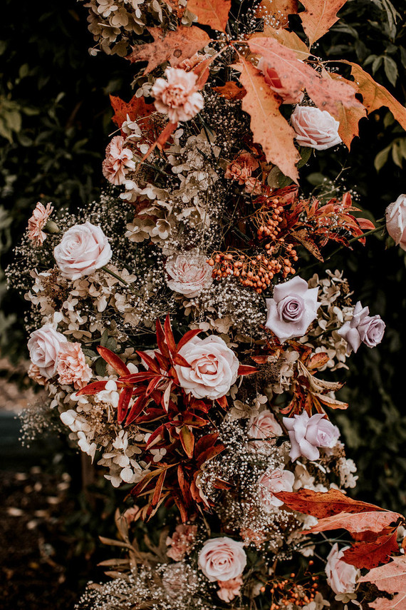 Fall floral ceremony arch Inspiration