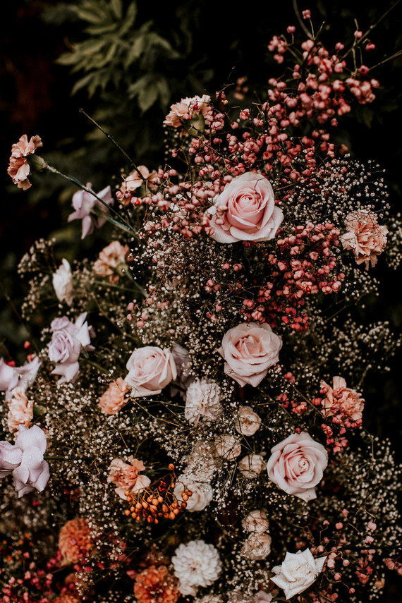 Fall floral ceremony arch