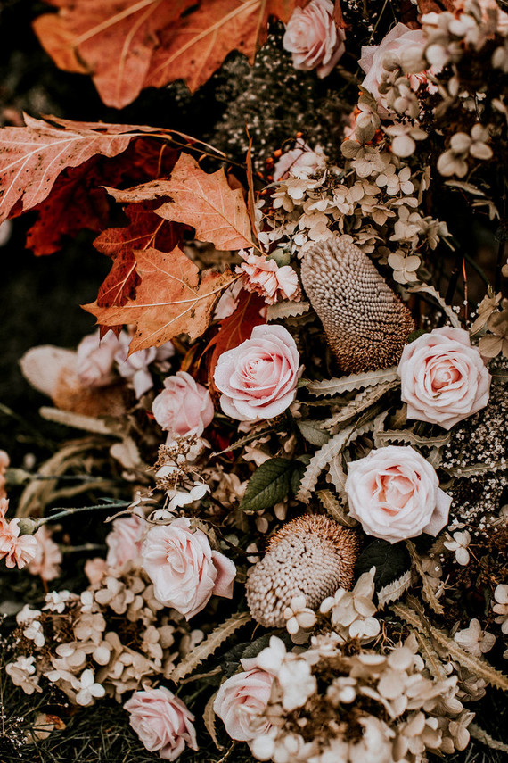 Fall floral ceremony arch Inspiration