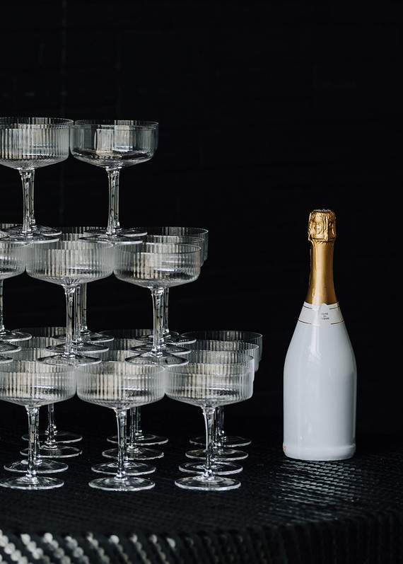 Champagne tower NYE party ideas Inspiration