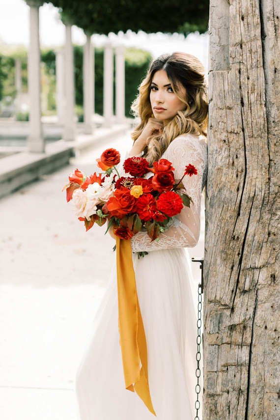 Red bridal bouquet