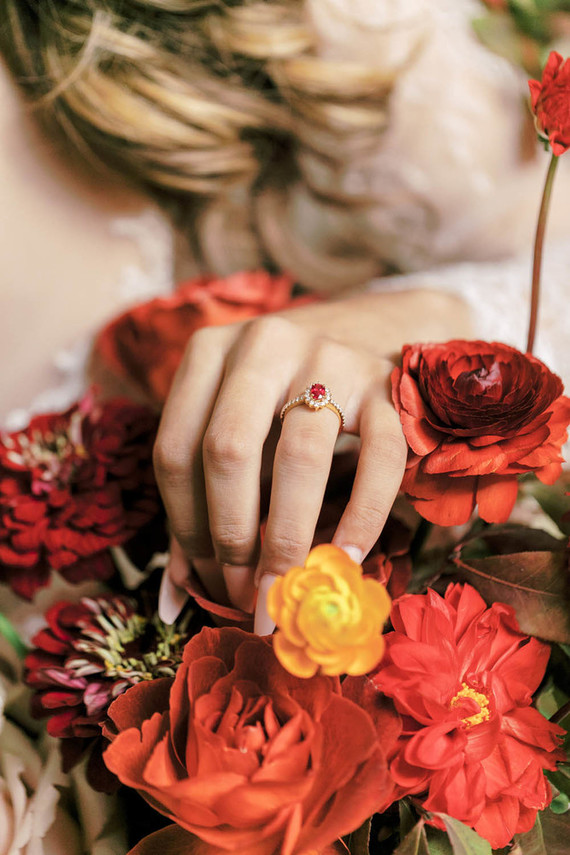Ruby red engagement ring