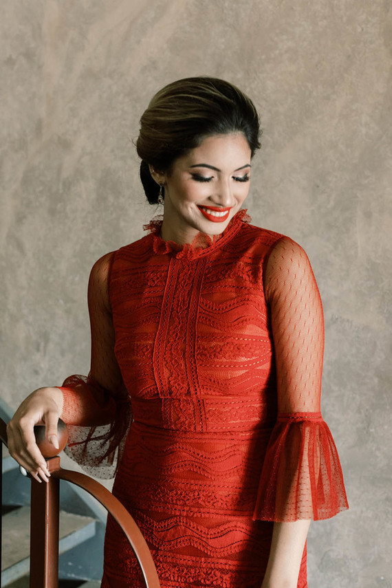 Red holiday party dress